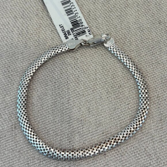 Gian Bernini Sterling Silver Mesh Bracelet - 8" long - Has small kink - Picture 1 of 7